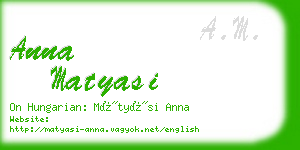 anna matyasi business card